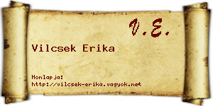 Vilcsek Erika névjegykártya